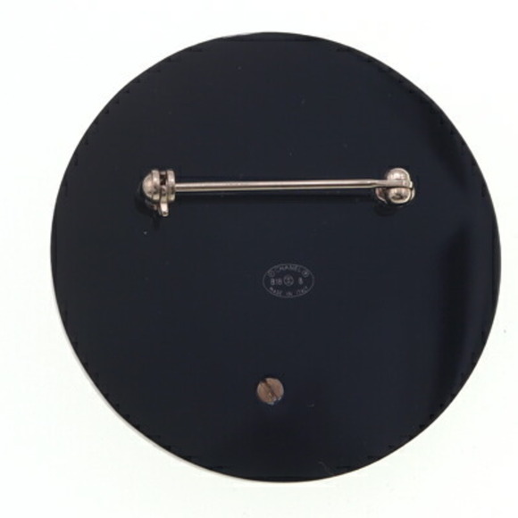 CHANEL Authentic Black Pearl Logo Brooch - Picture 2 of 4